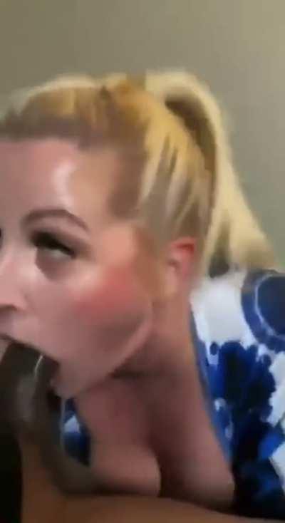 Mom of two hasn't forgotten how to throat big cocks 😈😈