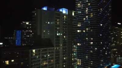 Curfew begins tonight in Miami and it is getting rowdy on the balconies. It is loud!