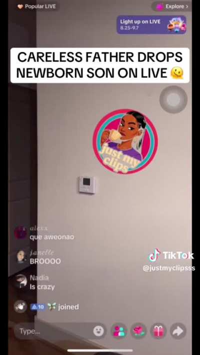 Man drops newborn on live