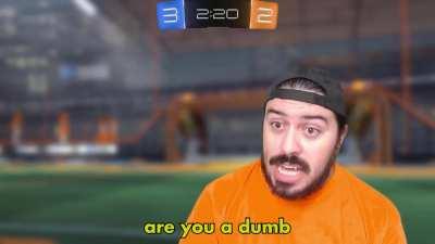 When your teammate starts throwing in Rocket League