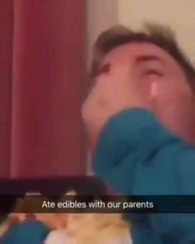 mom seems embarrassed but dad is loving it.