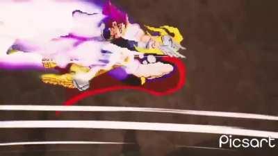 Vegeta Vs Thor but Vegeta is a little bit too defensive.