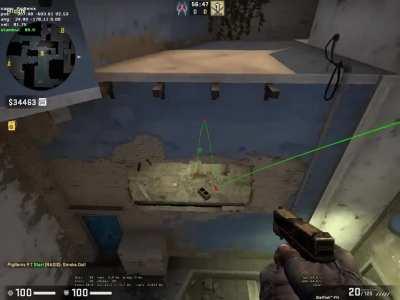 Legit 64-tick Mirage Window Smoke from T Spawn