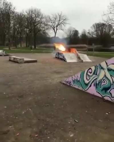 Trying to ruin a skate park