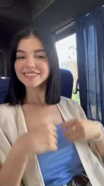 Bus boobs [GIF]