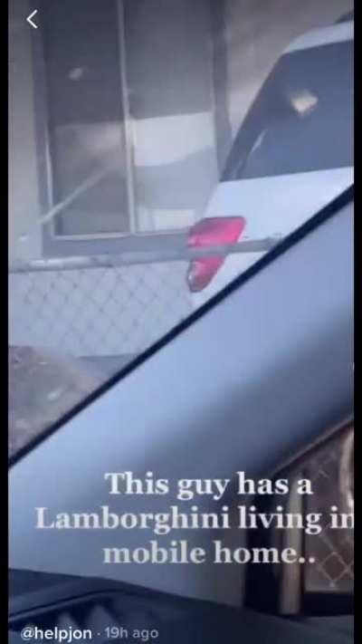 Lamborghini lifestyle in a trailer house