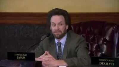 Like a Parks and Rec Town Hall meeting