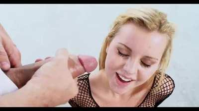 Riding for her facial