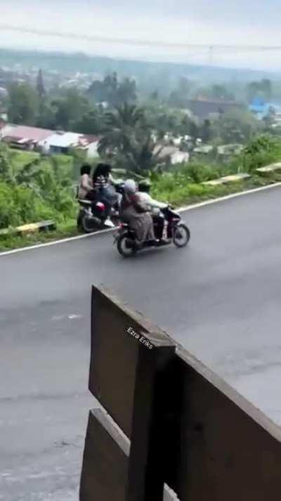 Trying to get off scooter all at once.. 