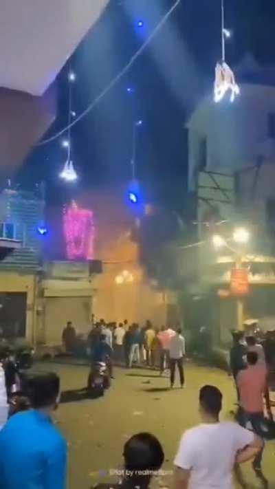 Udaipur: stone pelters are greeted with firecrackers. Decisive firecracker victory