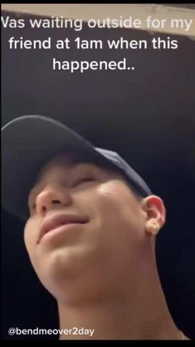 Getting yelled at by a lady while standing outside of a convenience store