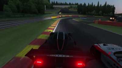 I am pretty sure this was my (Zonda R) fault? (I heard from somewhere that if you are half your car's length in front of your opponent he is seen as the 'chasing' one, and therefore has to take caution / is responsible for not crashing) I just want somebo