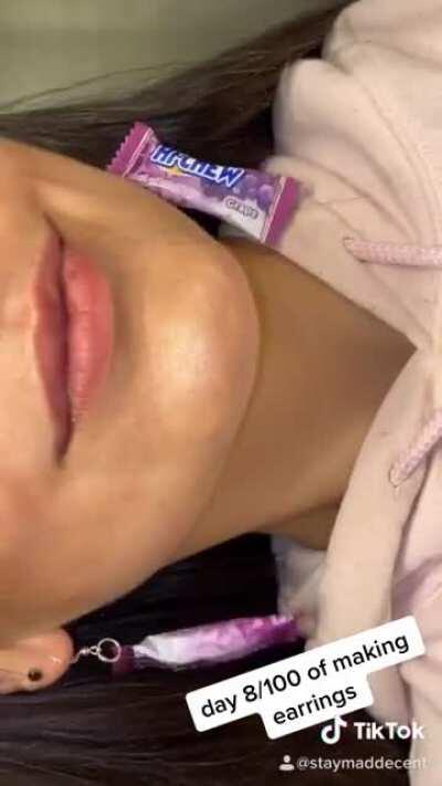 making hi-chew earrings