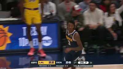 [Highlight] Bones Hyland drops a slick behind the back pass to Jeff Green for the dunk on the fast break