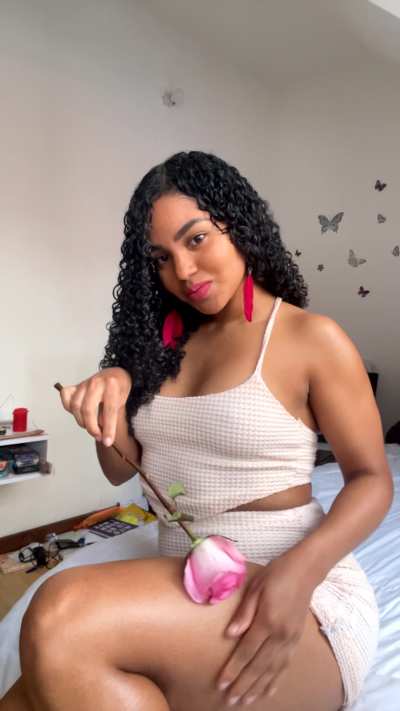 I feel very sensual as I pass this rose over my legs