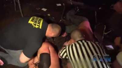 Alternate angle of the Benny Cumberbatch injury from 9/18/21. He was taken away in an ambulance and is still hospitalized. Then a random Matt Justice bump that seemed relevant. (He’s fine.)