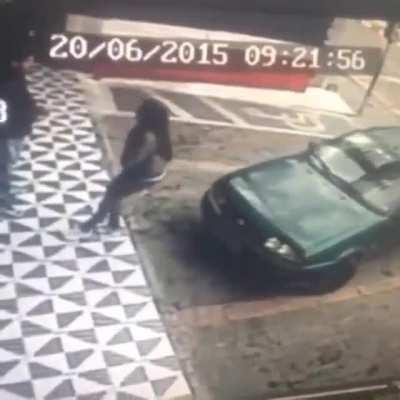 To all car owners that gets pissed when people sits on your parked car, I present you this