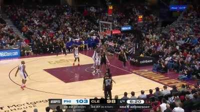 [Highlight] Embiid emphatically denies Mobley's dunk which leads to a Harden layup!