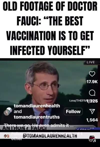 Dr. Fauci Explains why Natural Immunity is the Best Flu Vaccine
