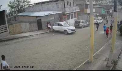 Car crashes into a fence at a cemetery