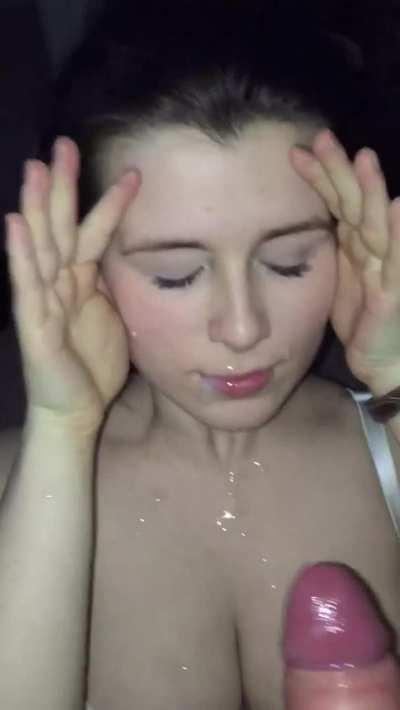 A bit shy and scared, but she likes it!