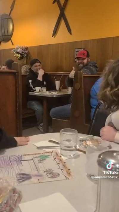 Dual chads flood restaurant with Testosterone.