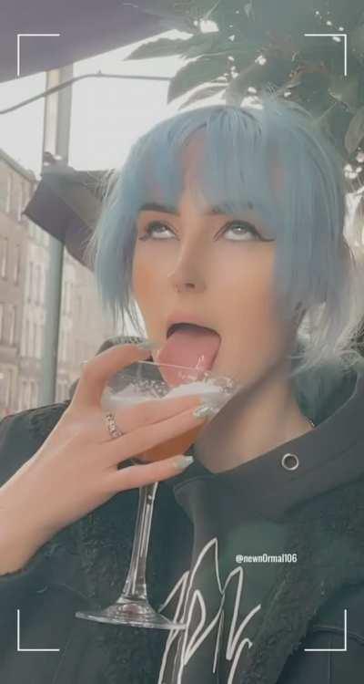 ahegao in public ft my martini.. would you drink it? ;p