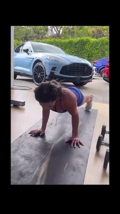Natalie and sister working out