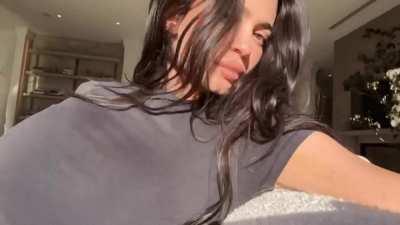 Sits on couch (IG story)