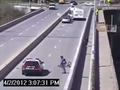 Car hits cyclist & attempts to flee