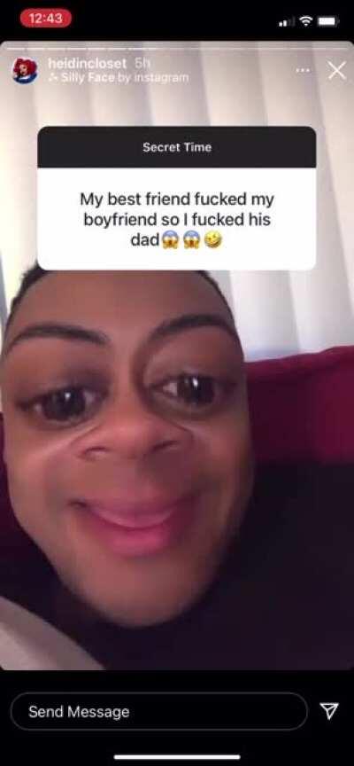 Heidi’s insta stories are consistently A+