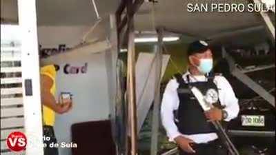 Surveillance video + aftermath of car crash into a bank