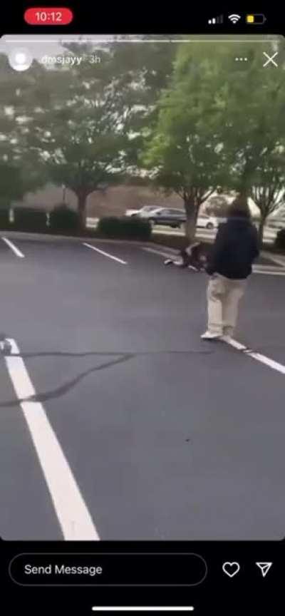 Guy in green hoodies face was very bloody after the fight. Unfortunately I have no pictures of it.