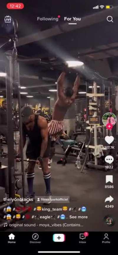 Bros head almost hit the ceiling