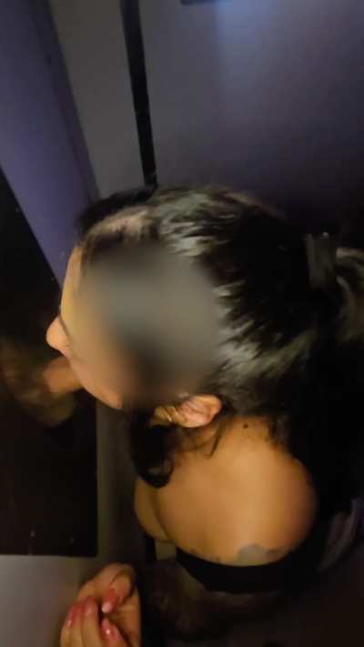 Deep throating until his cum was bubbling out of my mouth