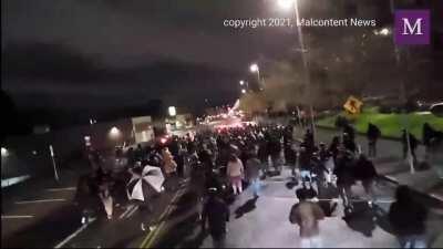 Windows smashed out of prison-related buildings, bail bonds offices, and prison-employee's cars during the BLM-antifa march in Tacoma Washington last night