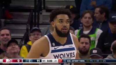 [Highlight] KAT makes his first two threes for his first buckets in 114 days!