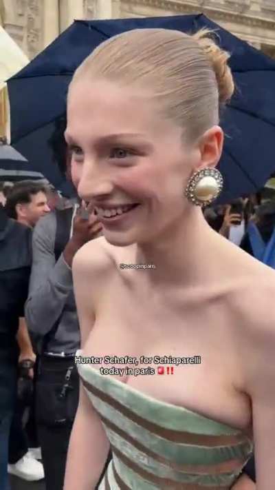 Hunter Schafer at the Schiaparelli couture show