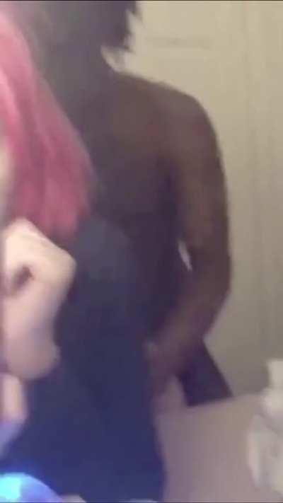 (JBB Classic) White girl holds Camera while BBC boyfriend slams her from behind