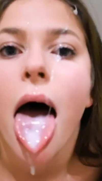 Cute babe gets facial