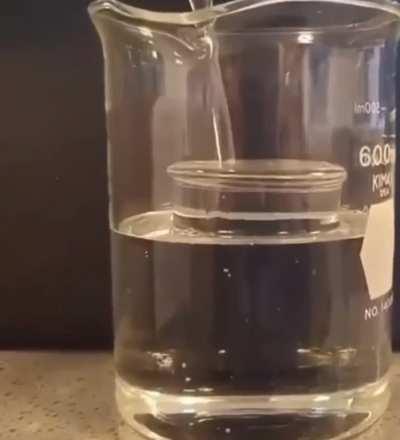 Vegetable Oil turns this Pyrex glass invisible because Vegetable Oil and Pyrex have the same refractive indexes of 1.47.
