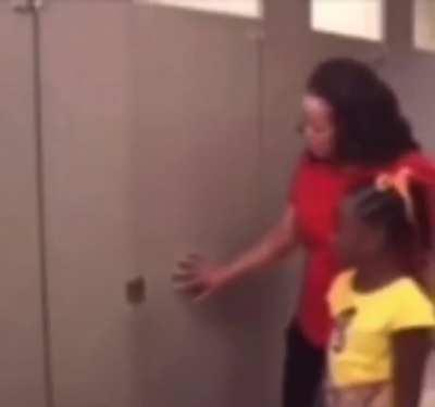 Bruce in the public restroom