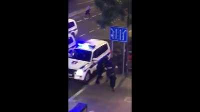 Police beat Protestor