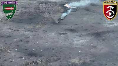 UA POV: Russian Armored column getting destroyed in Synkivka
