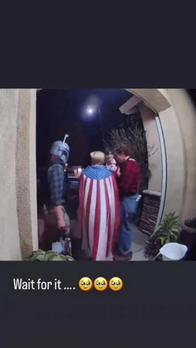 Putting Candy in the bowl after leaving.