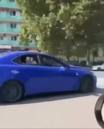 Guy tries to show off, ends up crashing.