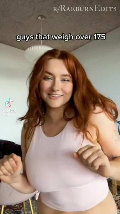 Busty TikTok redhead dancing