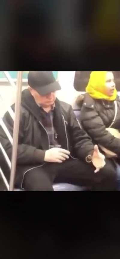 You find people doing the strangest things on subways.