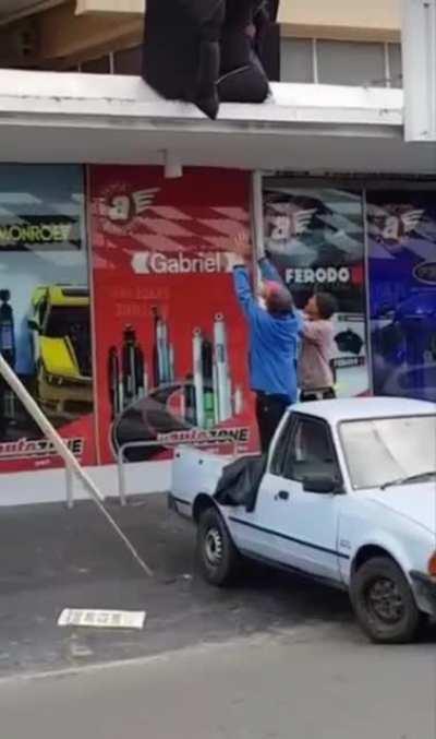 How not to move furniture.