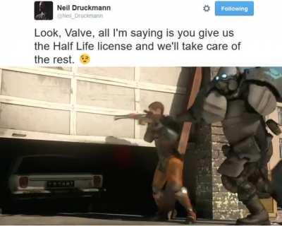 Imagine Half life 3 starting like this, then you have to play as the rando who kills Gordon for most of the game and at end The Combine take the W.